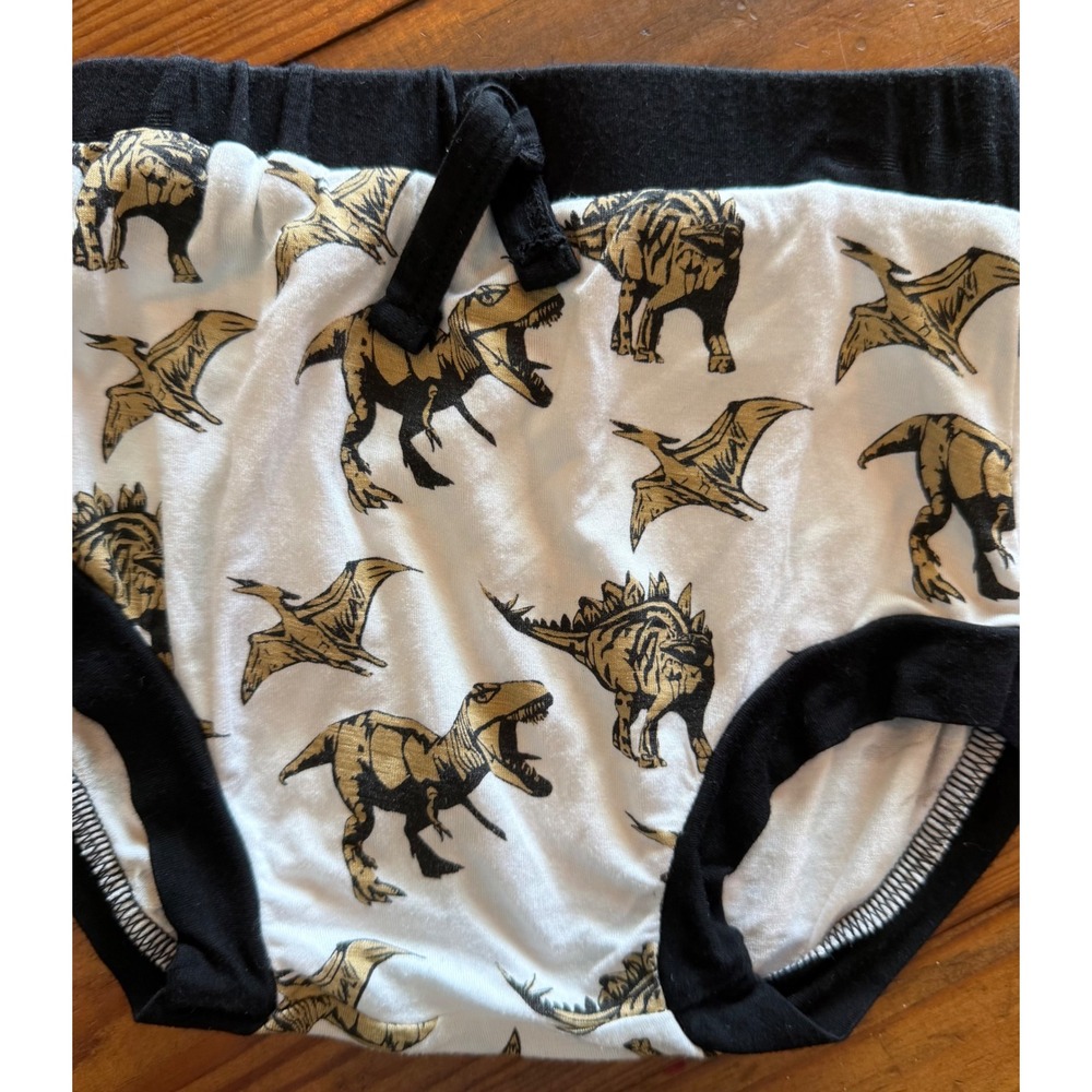 Kate‎ Quinn Dinosaur Bamboo Viscose Bummies Diaper Cover Gold Black 3-6M